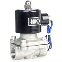 BACOENG AC220V 1-2&quot- válvula de solenoide eléctrica Acero Inoxidable Solenoid Valve para Agua Aire Aceite NC